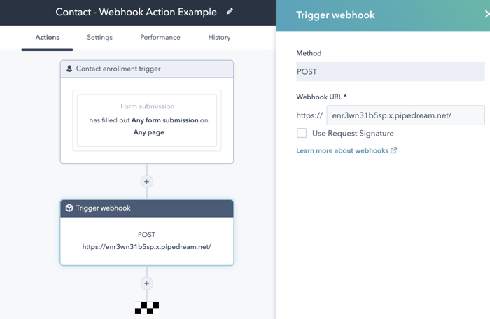 Webhooks a traves de workflows