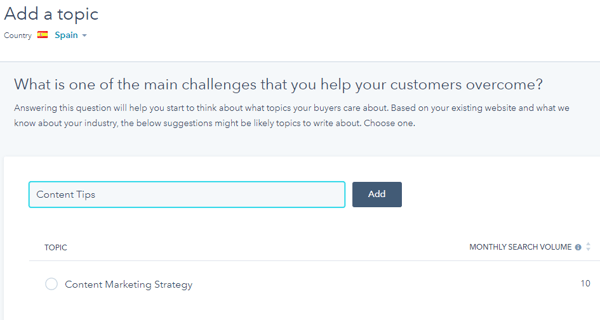 adding topics in hubspot blogging tool for seo