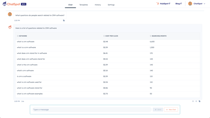 ChatSpot analisis SEO