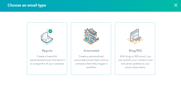 hubspot email types