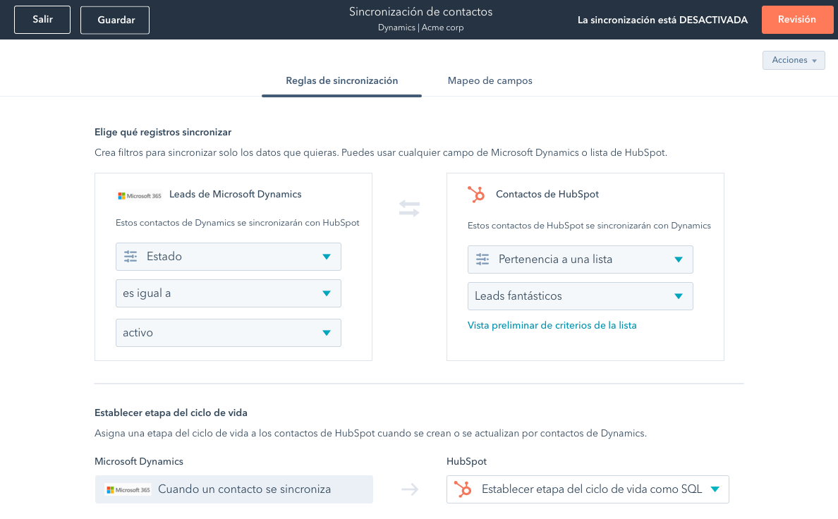 Operations Hub Sincronización Datos