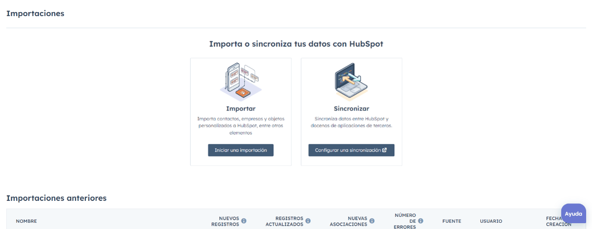 Importa tu primera base de datos a hubspot