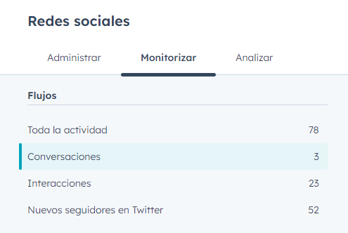 Monitorizar redes sociales con Hubspot